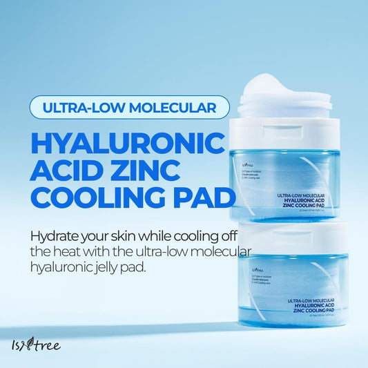 Isntree Ultra-Low Molecular Hyaluronic Acid Zinc Cooling Toner Pad (60 Pads)