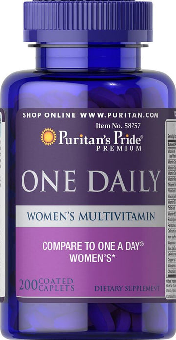 Puritan's Pride One Daily Women's Multivitamin with Zinc, Supports Immune Health, 200 Count