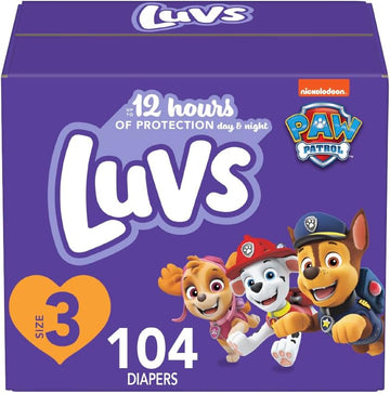 Luvs Diapers - Size 3, 104 Count, Paw Patrol Disposable Baby Diapers