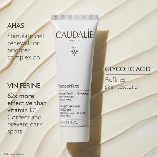 Caudalie Vinoperfect Glycolic and AHAs Peel Mask, Radiance in 10 minutes, 2.5 fl. oz