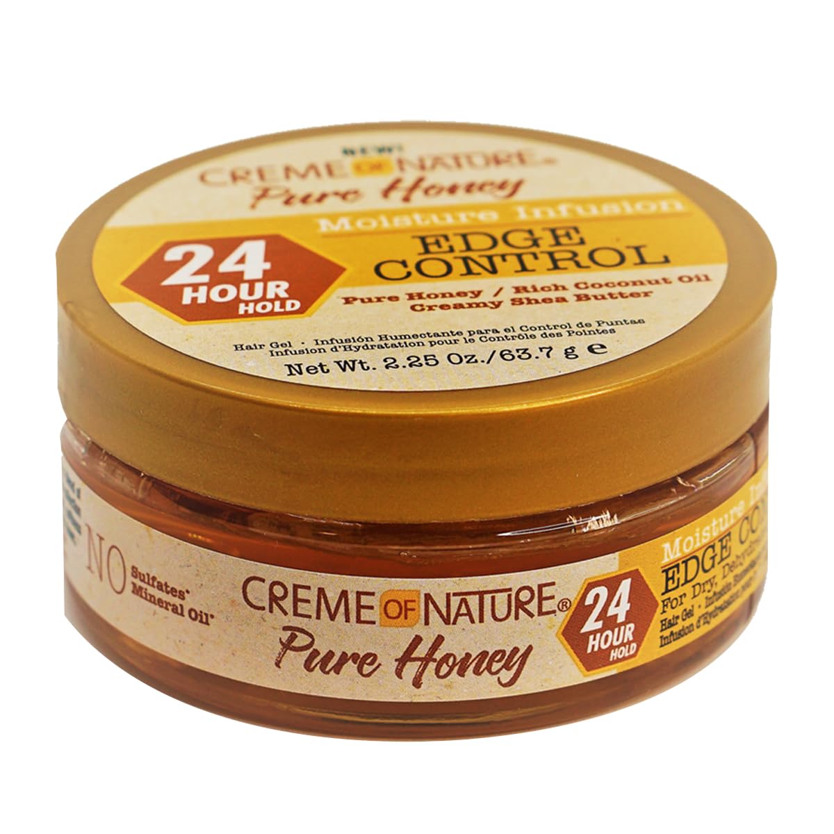 Moisture Infusiuon Edge Control By Creme Of Nature, Pure Honey, Coconut Oil And Shea Butter Formula, 2.25 Oz