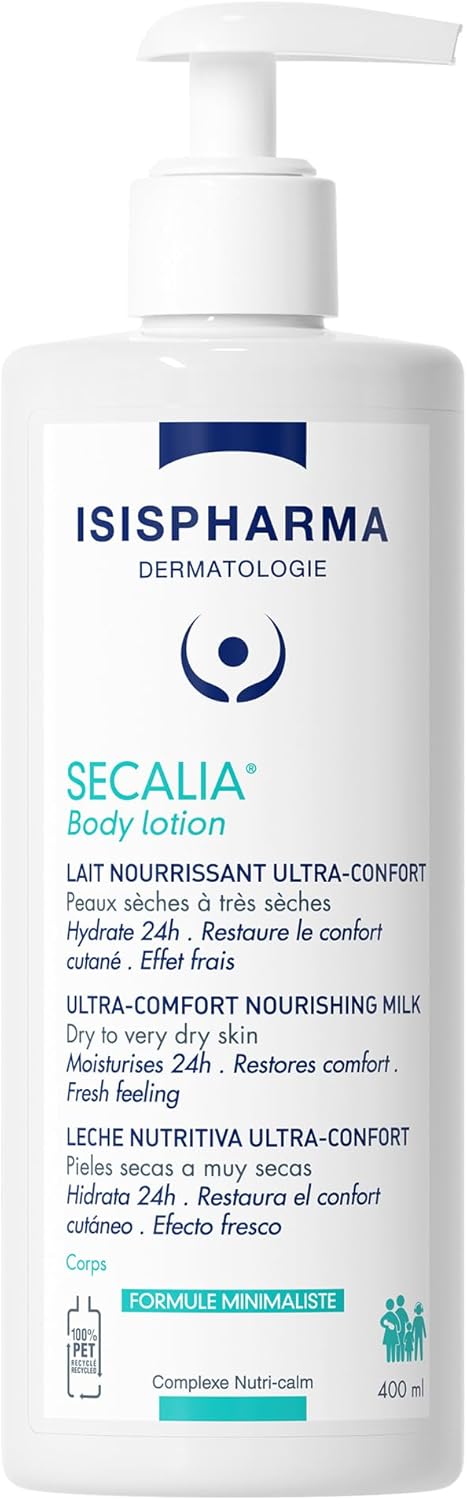 Isispharma Secalia Body Lotion 400 Ml - Body Lotion For Dry Skin To Very Dry Skin - Ultra Nourishing Body Cream - Moisturises And Soothes The Skin - Family Size Body Cream Moisturizer - Made In France