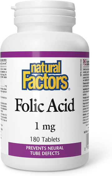 Folic Acid 1mg (180Tablets) Brand: Natural Factors