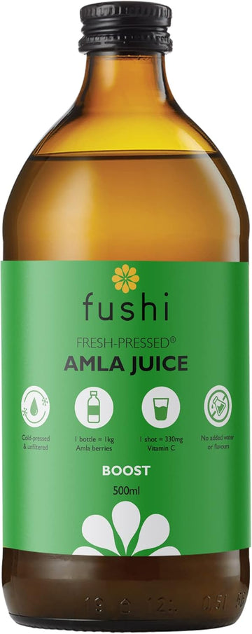 Fushi Amla Juice 500Ml | Fresh-Pressed, Wild Harvested Indian Gooseberry | Natural, White | No Artificial Sweeteners, Flavours, Or Colours