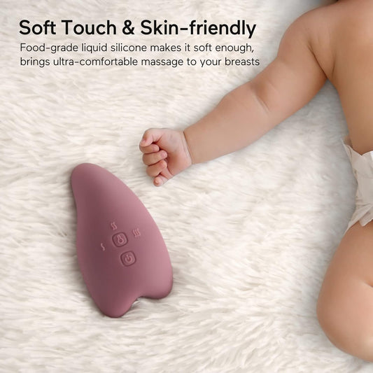 Momcozy Double Lactation Massager Warming For Breastfeeding, Pumping, Heat & Vibration For Improve Milk Flow, Breastfeeding Essentials For Clogged Ducts, Engorgement