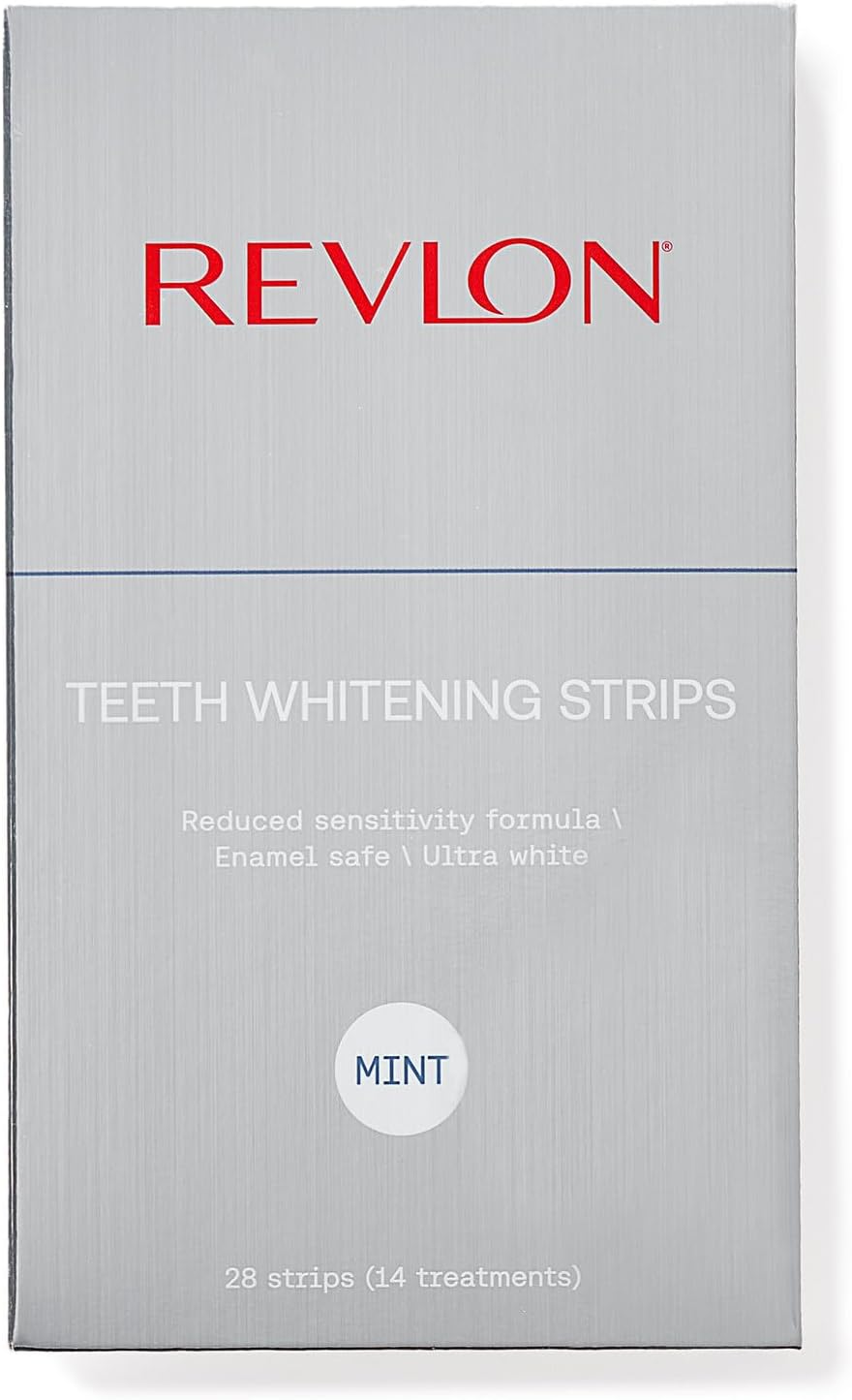 New Revlon Mint Flavored Teeth Whitening Strips | Reduced Sensitivity Formula, Instant Whitening In 30 Minutes | 14 Treatments