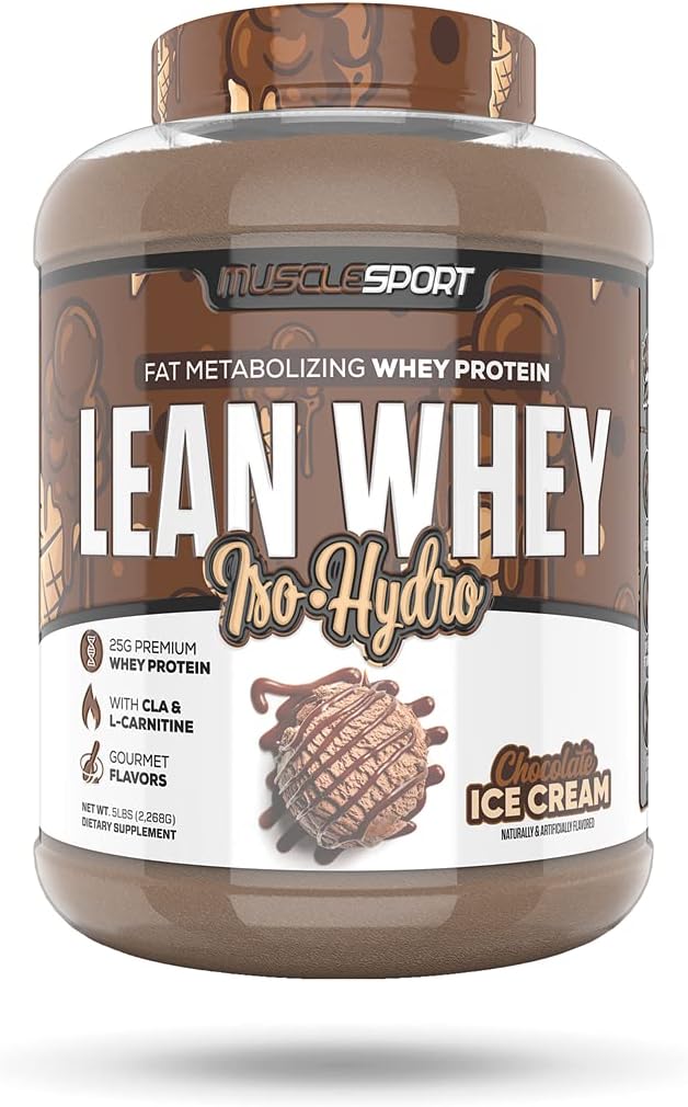 Musclesport Lean Whey Revolution™ Protein Powder - Whey Protein Isolate - Low Calorie, Low Carb, Low Fat, Incredible Flavors - 25G Protein Per Scoop (2Lb, Strawberry)
