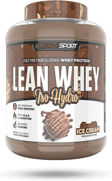 Musclesport Lean Whey Revolution™ Protein Powder - Whey Protein Isolate - Low Calorie, Low Carb, Low Fat, Incredible Flavors - 25G Protein Per Scoop (2Lb, Strawberry)