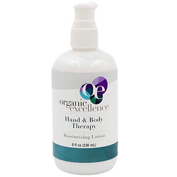 Organic Excellence Hand And Body Therapy All Natural Body Lotion For Women Men Kids - Organic Body Lotion For Dry Skin Rich, Natural Moisturizer For Daily Use, Unscented, Made In Usa With Shea Butter