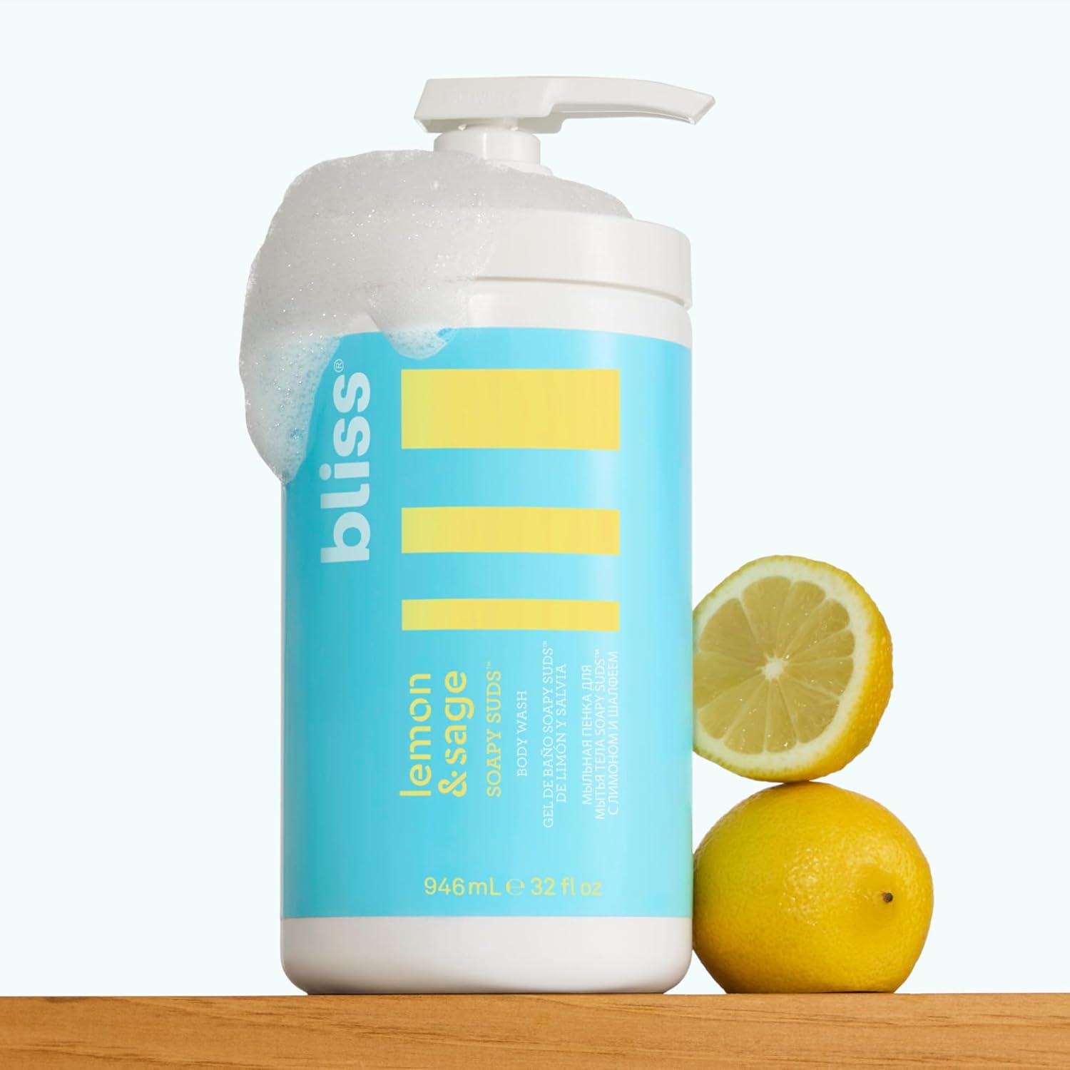 Bliss Soapy Suds Body Wash - Lemon And Sage - 32 Fl Oz - Gentle And Hydrating For Supremely Soft Skin - Paraben Free - Vegan & Cruelty Free : Beauty & Personal Care