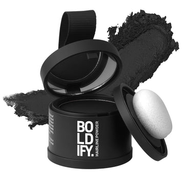 Boldify Hairline Powder - Root Touch Up Hair Color For Gray Coverage - Bald Spot Concealing Hair Powder For Women & Men - 48-Hour Stain-Proof - Black