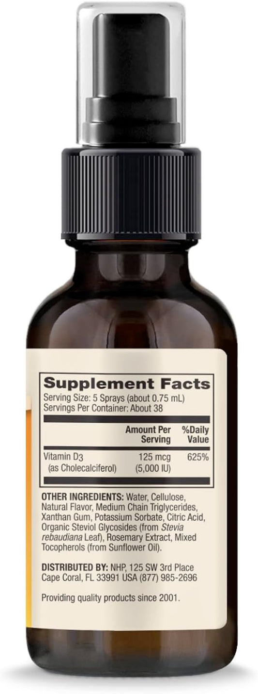 Dr. Mercola Vitamin D3 Sunshine Mist, 5000 IU Per Serving, 38 Servings, Dietary Supplement, Supports Immune and Joint Health, Non-GMO