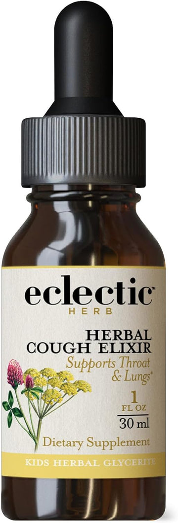 Eclectic Institute Kids, Herbal Cough Elixir, Black Cherry Flavored | Non-Gmo, Gluten-Free | 1 Fl Oz (30 Ml)