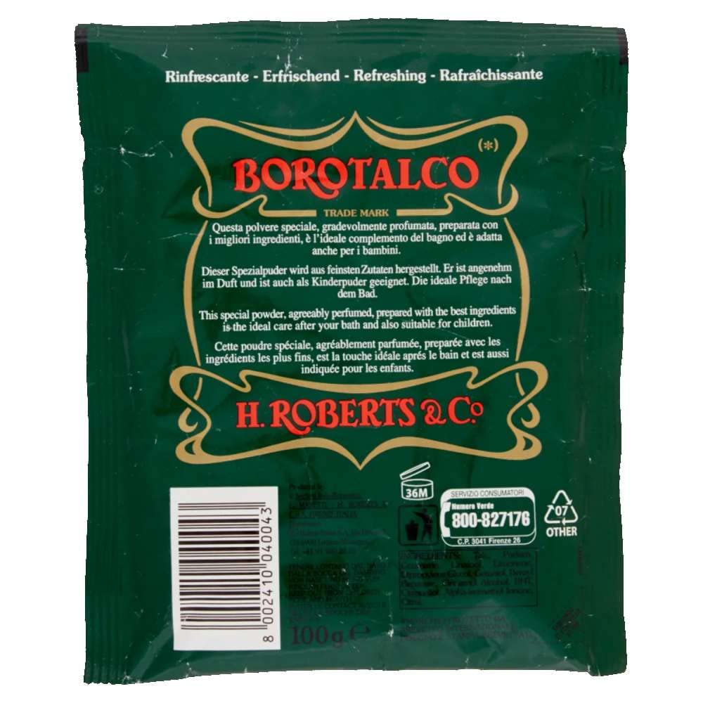 Roberts: Borotalco Talc Powder 3.5 Ounce (100gr) Packages (Pack of 4) [ Italian Import ] : Baby