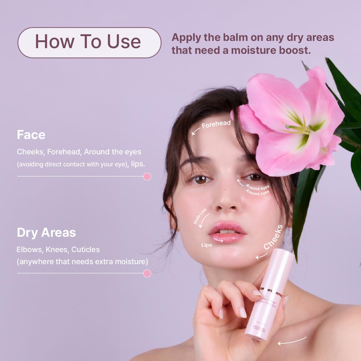Rose Collagen Glow Multi Balm | Korean Skincare All-In-One Hydrating Multi Balm Stick (10G/0.35 Oz.)