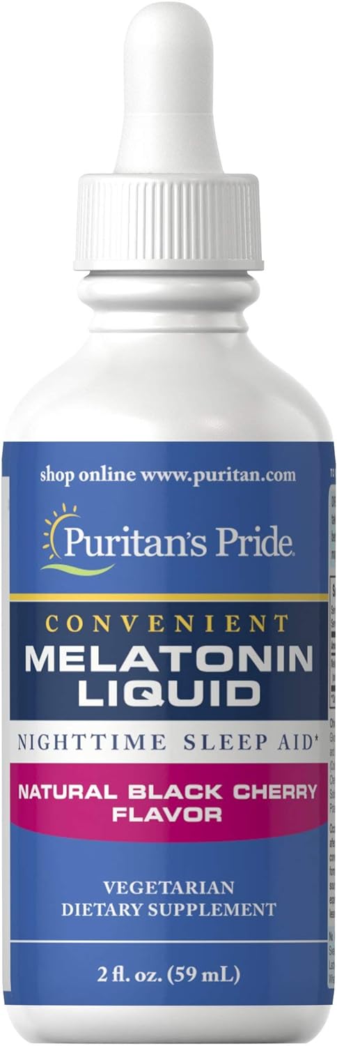 Puritan's Pride Sublingual Melatonin Natural Black Cherry avor 1 mg- Liq