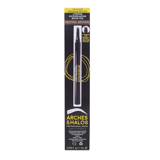 Arches & Halos Microblading Brow Shaping Pen - Fuller, More Defined Brow - Long-Lasting, Smudge Resistant, Rich Color - Vegan And Cruelty Free Makeup - Charcoal - 1 Ml