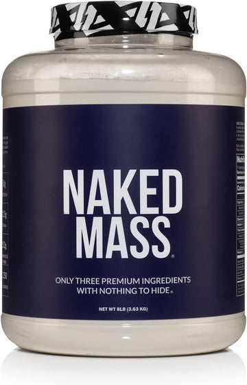 Naked Mass - Natural Weight Gainer Protein Powder - 8 Lb Bulk, Gmo Free, Gluten Free & Soy Free. No Artificial Ingredients - 1,250 Calories Per Serving