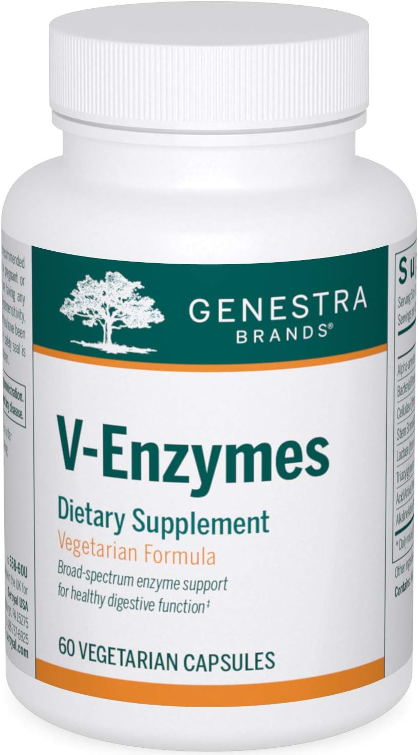 Genestra Brands V-Enzymes | Vegan Digestive Support To Help Lactose Digestion | 60 Capsules