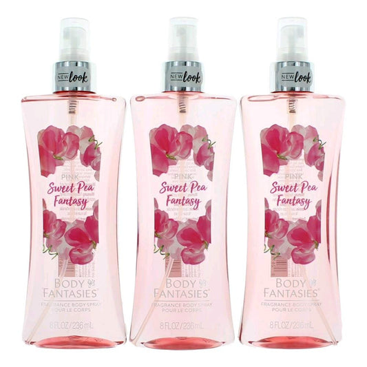 Pink Sweet Pea Fantasy By Body Fantasies 3 Pack 8 Fragrance Body Spray Women : Beauty & Personal Care