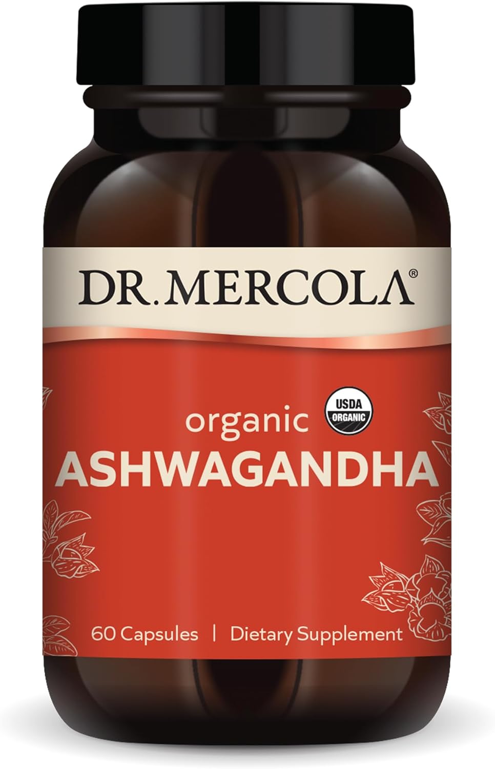 Dr. Mercola Organic Ashwagandha, 30 Servings (60 Capsules), Dietary Supplement, Supports Energy Production, Non-GMO, Certified USDA Organic