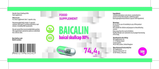 Hepatica Baicalin (Chinese Skullcap) 500Mg | 120 Vegan Capsules | High Strength Antioxidant & Immune Support | 3Rd Party Lab Tested | Gluten-Free & Non-Gmo
