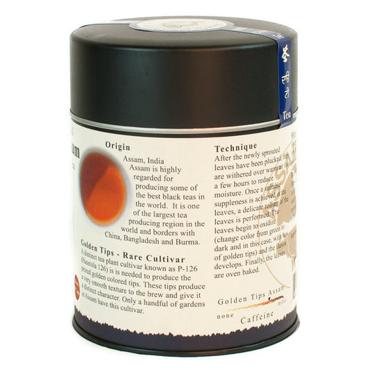 The Tao Of Tea, Golden Tips Assam Black Tea, Loose Leaf, 3.5 Ounce Tin