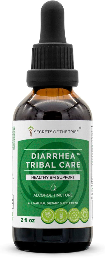 Secrets of the Tribe - Diarrhea Tribal Care, Healthy BM Support, Herbal Supplement Blend Drops Alcohol Liquid Extract (2 fl oz)