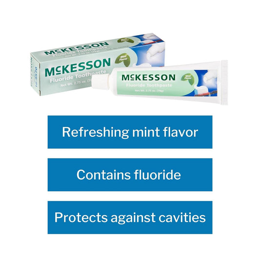 McKesson Fluoride Toothpaste, Mint Flavor, 2.75 oz, 1 Count, 1 Pack