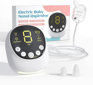 Nasal Aspirator for Baby, Hospital Grade, Electric Baby Nose Sucker with Adjustable 9 Levels Suction, Rechargeable with Night Light and Nursery Rhyme