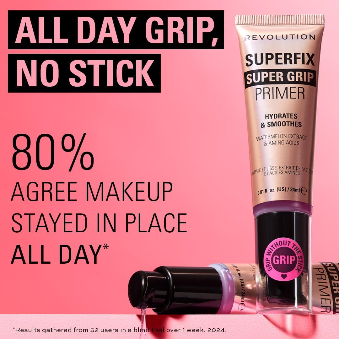 Revolution, Superfix Grip Primer, Hydrating & Smoothing Face Primer for Makeup, Gel-Formula to Grip Look, Vegan & Cruelty-Free, 24ml : Amazon.co.uk: Beauty
