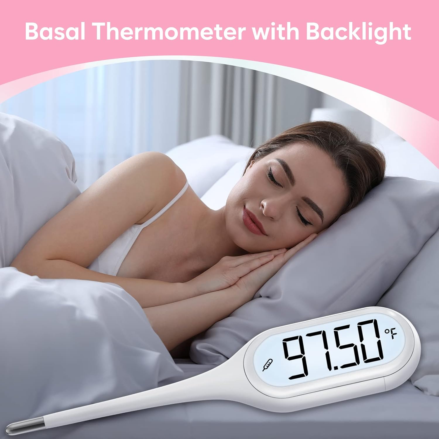 Digital Basal Body Thermometer: Easy@Home Accurate BBT for Ovulation Tracking & Fast Oral Thermometer with Large LCD Backlit Display | 1/100th Degree High Precision & Memory Recall | EBT-013 : Health & Household
