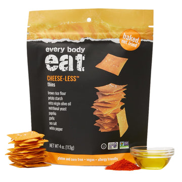 Every Body Eat Cheese-Less Snack Thins, Gluten & Dairy Free, Vegan (1 Pack)
