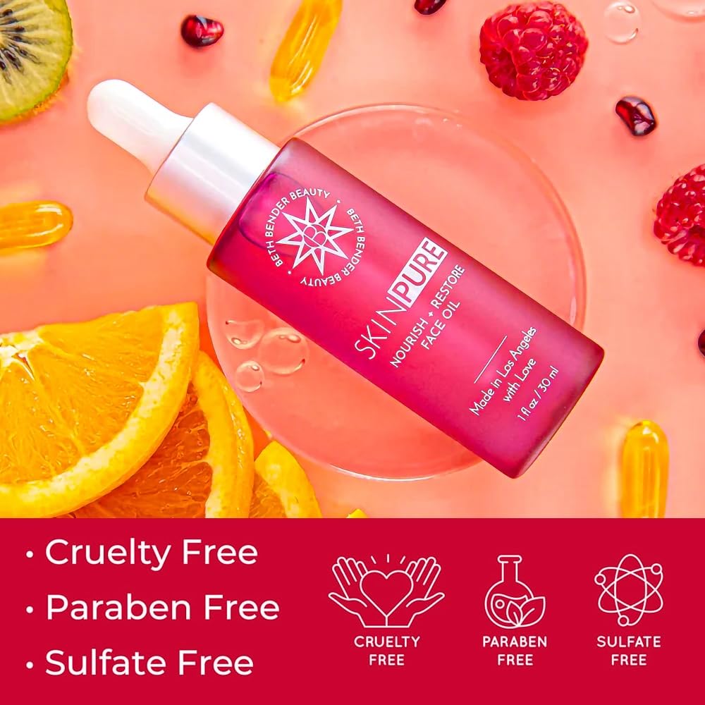 Beth Bender Beauty Skinpure Glow To The Power Of Vitamin C Face Oil - Anti Aging And Anti Wrinkle Formula - 1 Fl Oz : Beauty & Personal Care