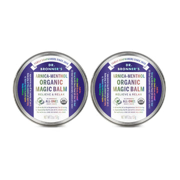 Dr. Bronner's - Organic Magic Balm - Arnica-Menthol, Made w/Organic Beeswax & Hemp Oil, Moisturizes & Soothes Hands, Face, & Body (2 oz, 2-Pack)