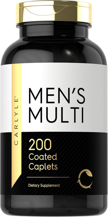 Carlyle Multivitamin For Men | 200 Caplets | With Vitamins A, C, D, E, & B Vitamins | Non-Gmo & Gluten Free Daily Supplement