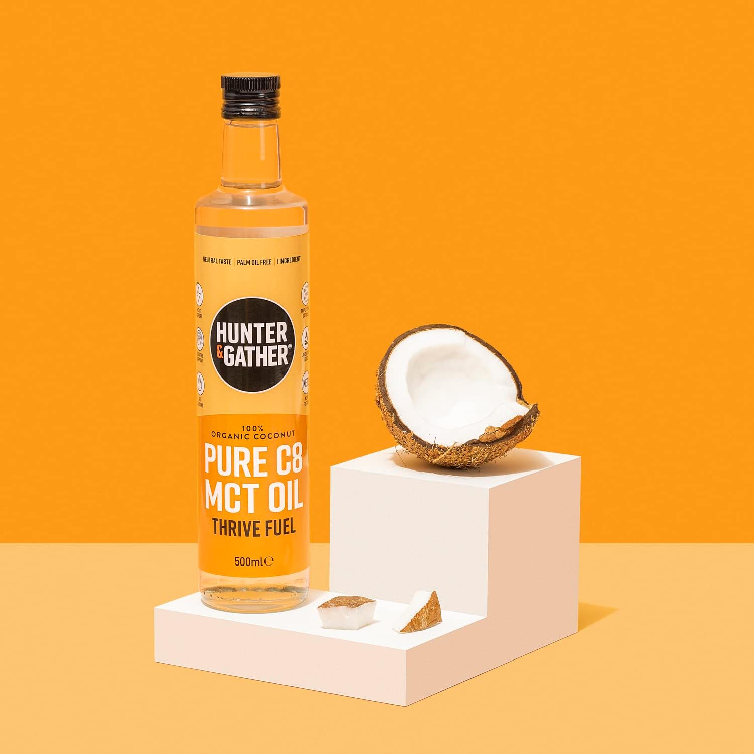 Hunter & Gather Pure C8 MCT Oil 500ml | Triple Steam Distilled 100% Organic Certified Coconut | Keto, Low Carb & Paleo | Sugar, Gluten & Seed Oil Free : Amazon.co.uk: Health & Personal Care