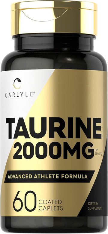 Carlyle Taurine Supplement | 2000Mg | 60 Caplets | Vegetarian, Non-Gmo, And Gluten Free | Advanced Athlete Formula