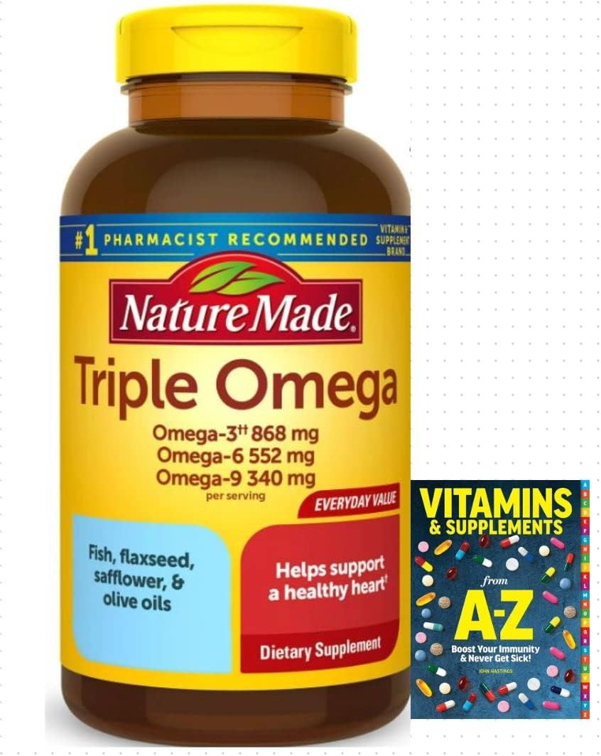 Nature Made Triple Omega 3 6 9, Fish Oil as Ethyl Esters and Plant-Based Oil170 Softgels, 85 Day Supply*Better Guide Vitamins Supplements