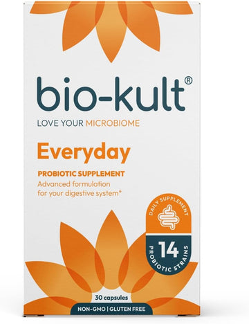 Bio-Kult Everyday Probiotics | 14 Strains | Adult Probiotic Supplement | Non-Gmo, Gluten-Free | 120 Capsules