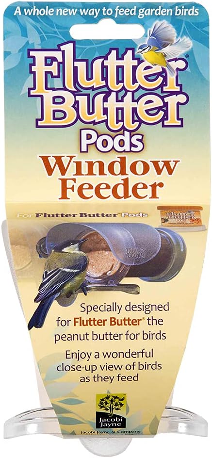 Jacobi Jayne FBW-1 Flutter Butter Window Feeder, Clear, 210.0 mm*110.0 mm*90.0 mm?FBW-1