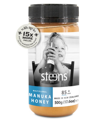 Steens Manuka Honey - Mgo 85+ - Pure & Raw 100% Certified Multifloral Manuka Honey - Bottled And Sealed In New Zealand - 17.6 Oz