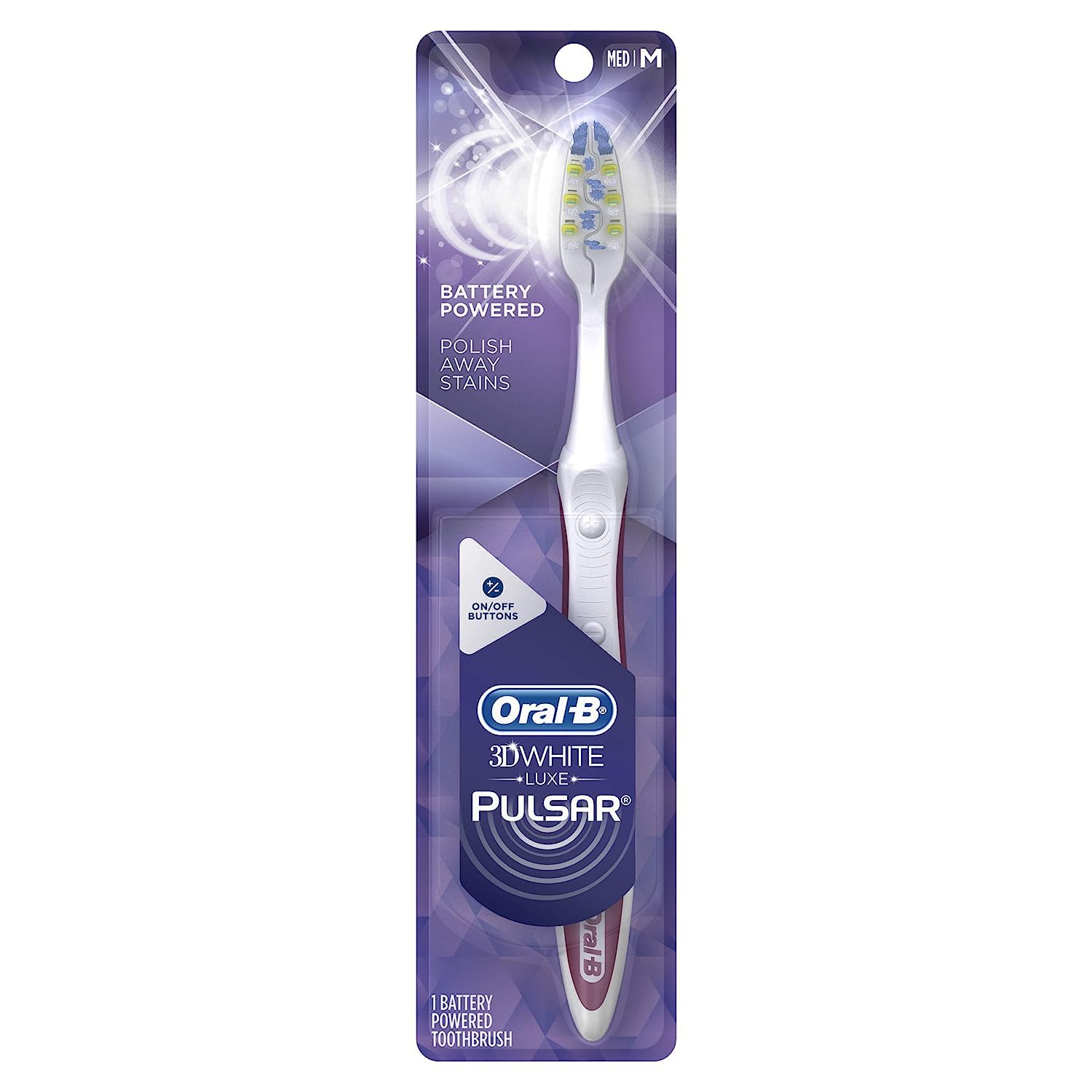 Oral-B Pulsar Whitening Battery Toothbrush, Medium, 1 Count