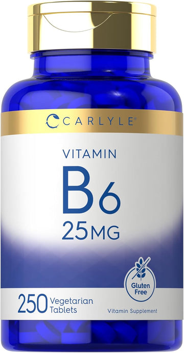 Carlyle Vitamin B6 | 25Mg | 250 Tablets | Vegetarian, Non-Gmo & Gluten Free Supplement