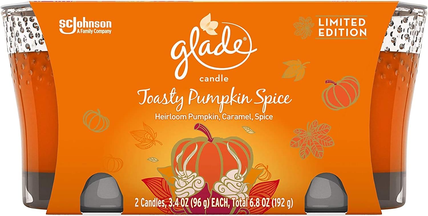 Glade Jar Candle Air Freshener, Limited Edition, Toasty Pumpkin Spice, 6 Candles, 3.4oz : Everything Else