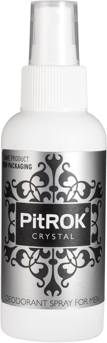 Pitrok Crystal Natural Deodorant Spray For Men, 1 X 100 Ml, Pump Spray, Vegan, Cruelty Free, Sensitive Skin Deodorant, With Aloe Vera And Grapefruit Seed Extract. Made In The Uk