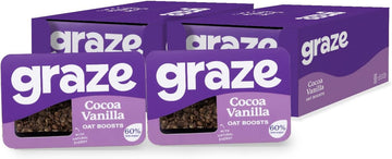 Graze Cocoa Vanilla Oat Flapjacks, Vegetarian Healthy Snacks, High In Fibre, 3 Bars Per Punnet, Whole Oats & Natural Flavours - Packaging May Vary - (18 X 50G Snacks)