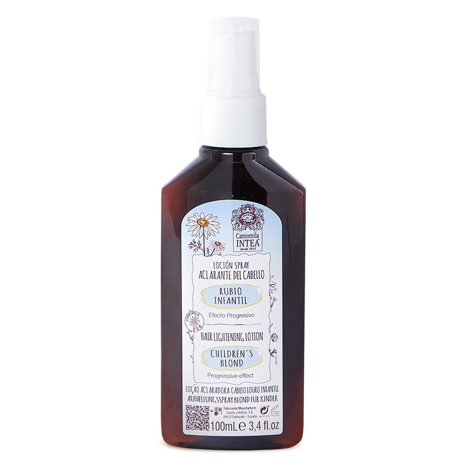 Camomila Intea Hair Lightener For Kids– Premium Sun Lightening Spray For Hair – Chamomile Hair Lightener Spray For Naturally Lighten Hair – No Bleach/Ammonia – Child-Friendly Formula - 3.4 Oz