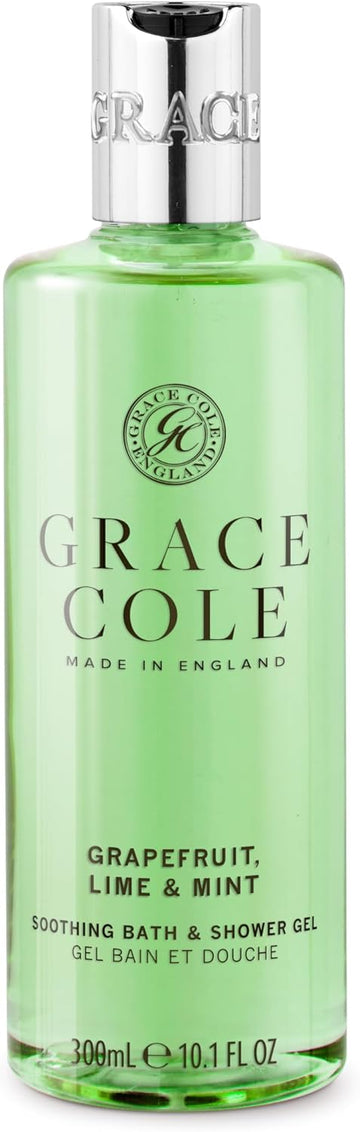 Grace Cole Bath & Shower Gel Grapefruit Lime & Mint Fragrance 300Ml - Essential Oils - Vegan And Cruelty Free, No Sls Or Parabens - Made In England