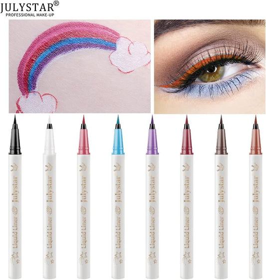Julystar Colorful Waterproof Easy Coloring Slim Eyeliner Liquid Pen Lasting Eyeliner (05#)